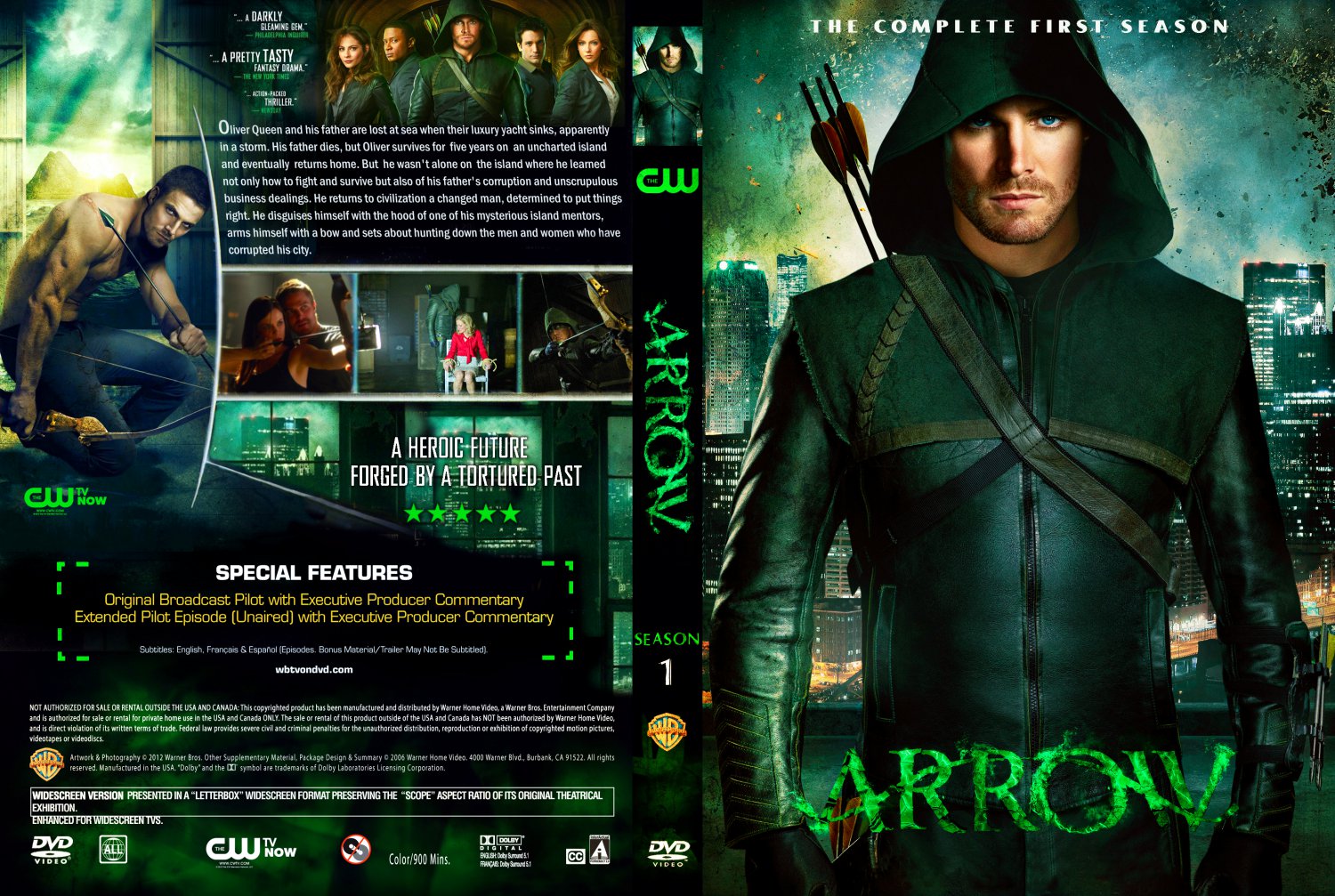 Arrow Season 1 DVD Blue Ray Cover front and back