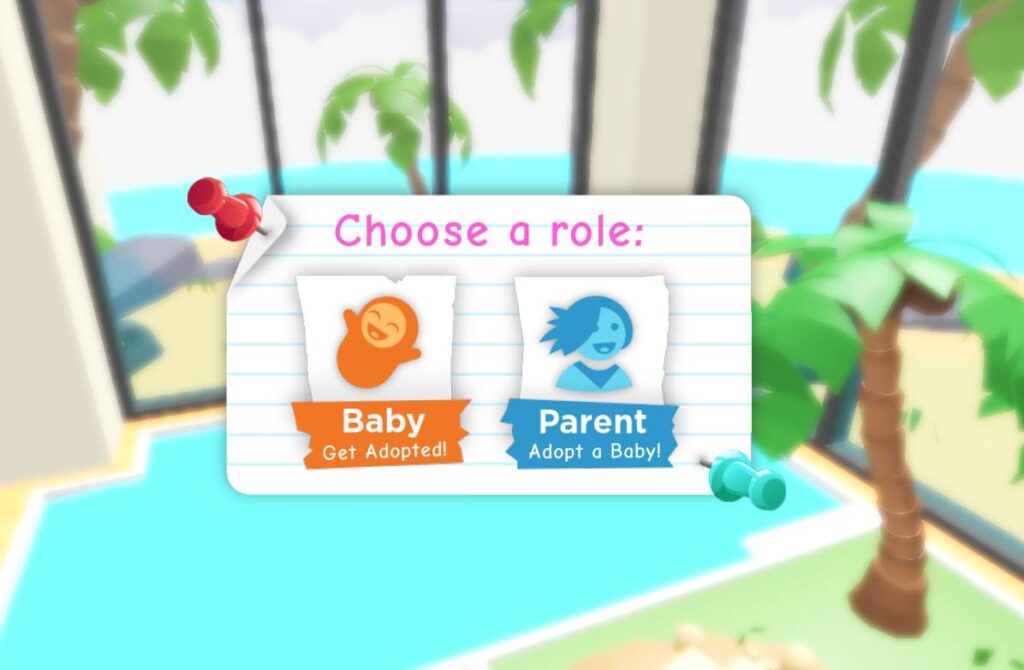Choosing to be a baby or parent in adopt me roblox game