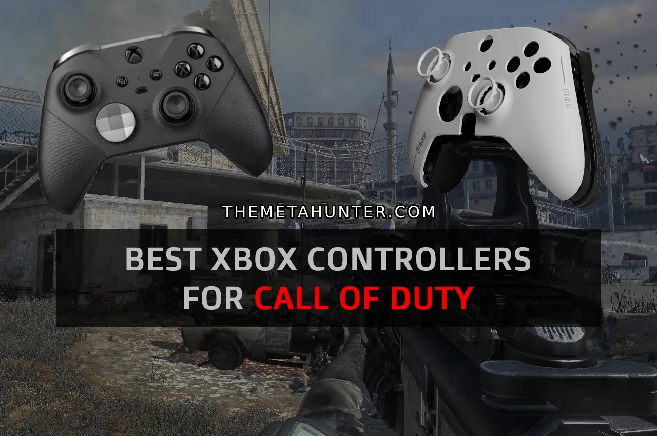 pro gaming xbox controllers on top of call of duty screenshot