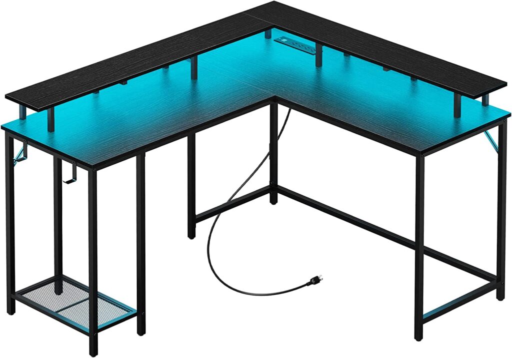 SUPERJARE L Shaped Gaming Desk cost less than 160 usd