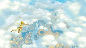 Zelda Tears of the Kingdom's Link falling from the sky